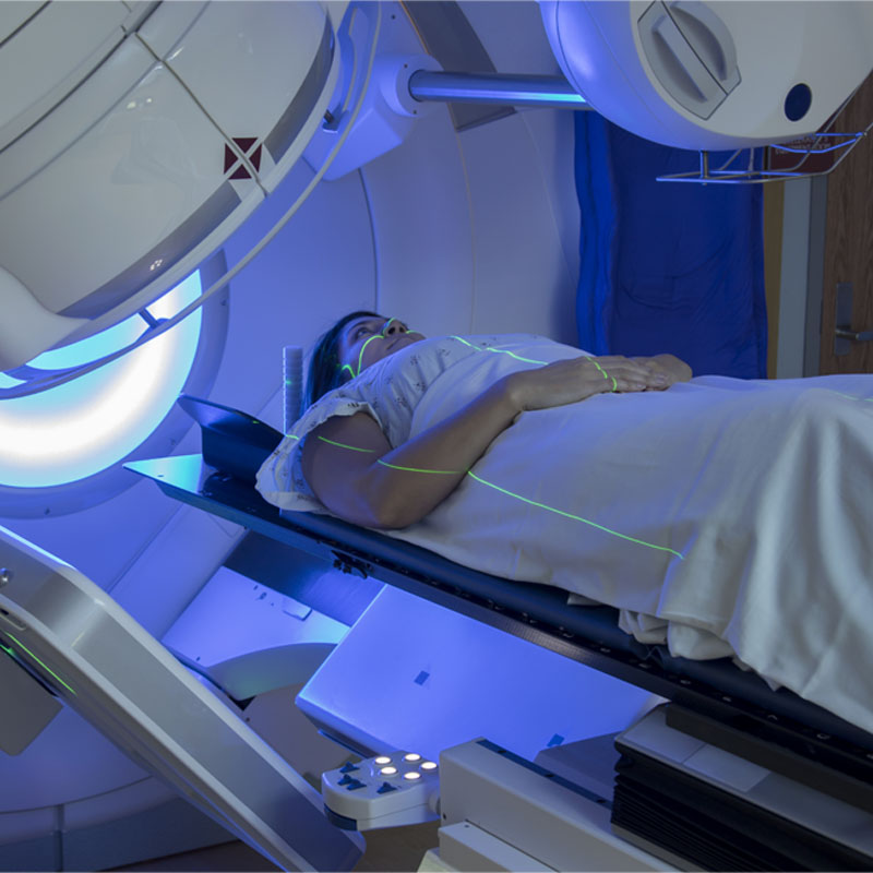 Woman Receiving Radiation Therapy Treatments for Breast Cancer